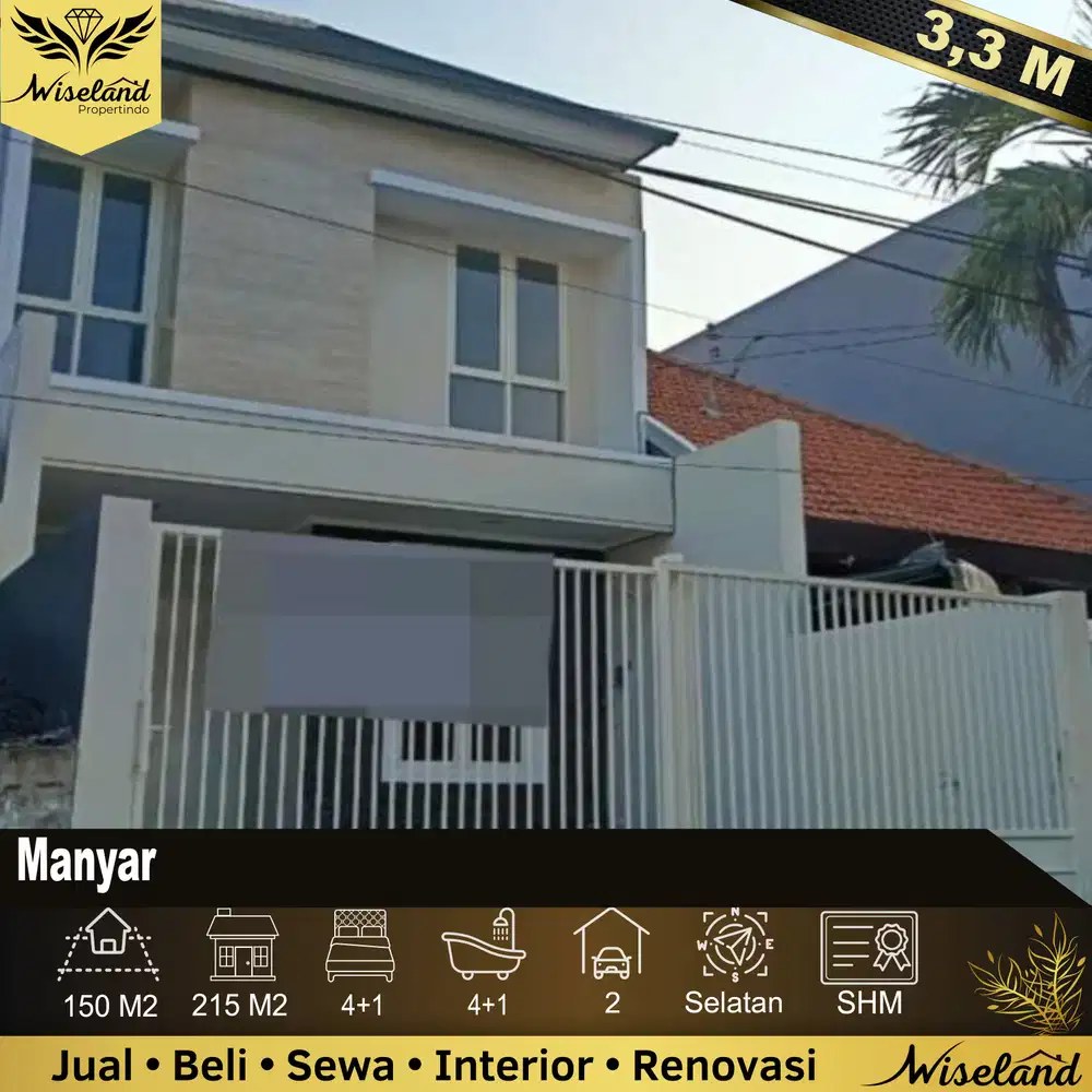 Dijual Rumah Manyar Sukolilo Surabaya