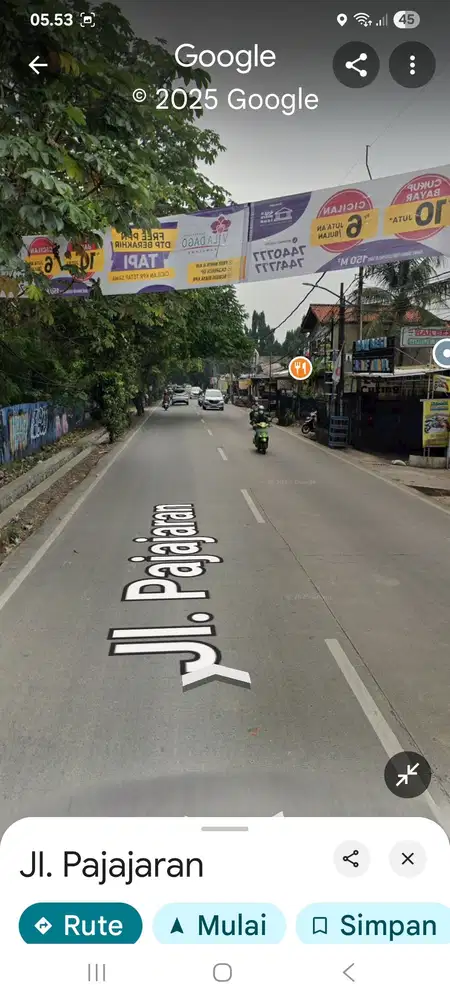 Dijual tanah di jalan pajajaran  Pamulang