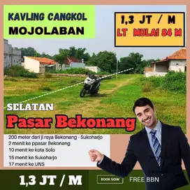 TANAH SETRATEGIS HANYA 1,3 JUTA PER METER DEKAT SOLO DI MOJOLABAN