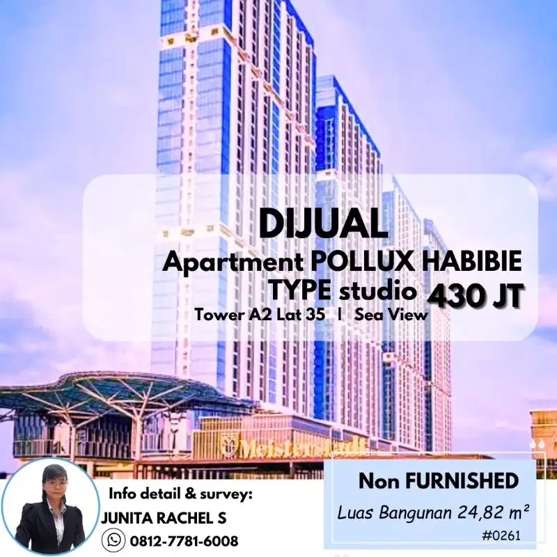 dijual cepat apartmen pollux habibie type studio
