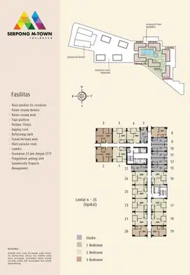 Dijual Super Murah Apartement M Town Tower Bryant Type 1 Bed Rom Lt 21