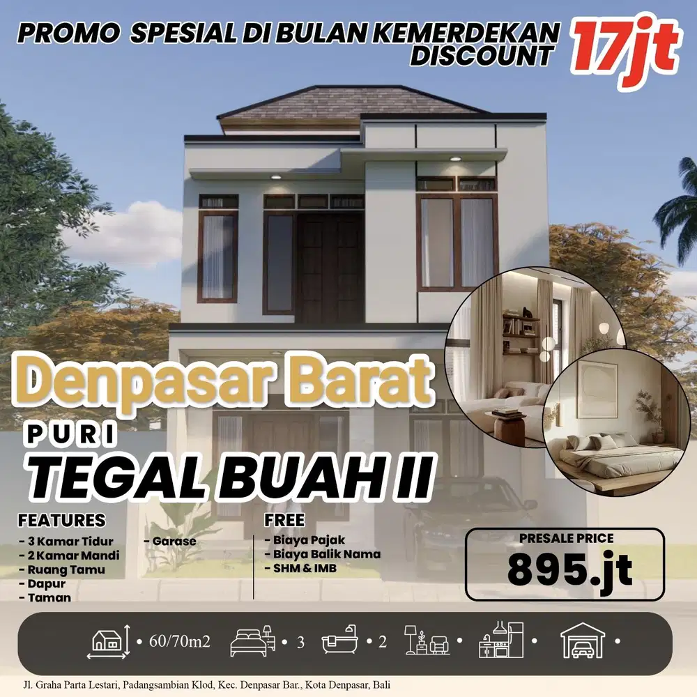 Jual Perumahan Tegal Buah Cluster Kerobokan Denpasar Barat Bali