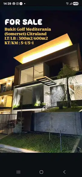 Jual rumah baru mewah konsep villa di bukit golf Mediterania citraland
