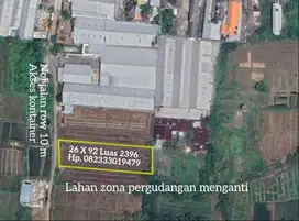 2 jt/m Termurah lahan zona pergudangan menganti