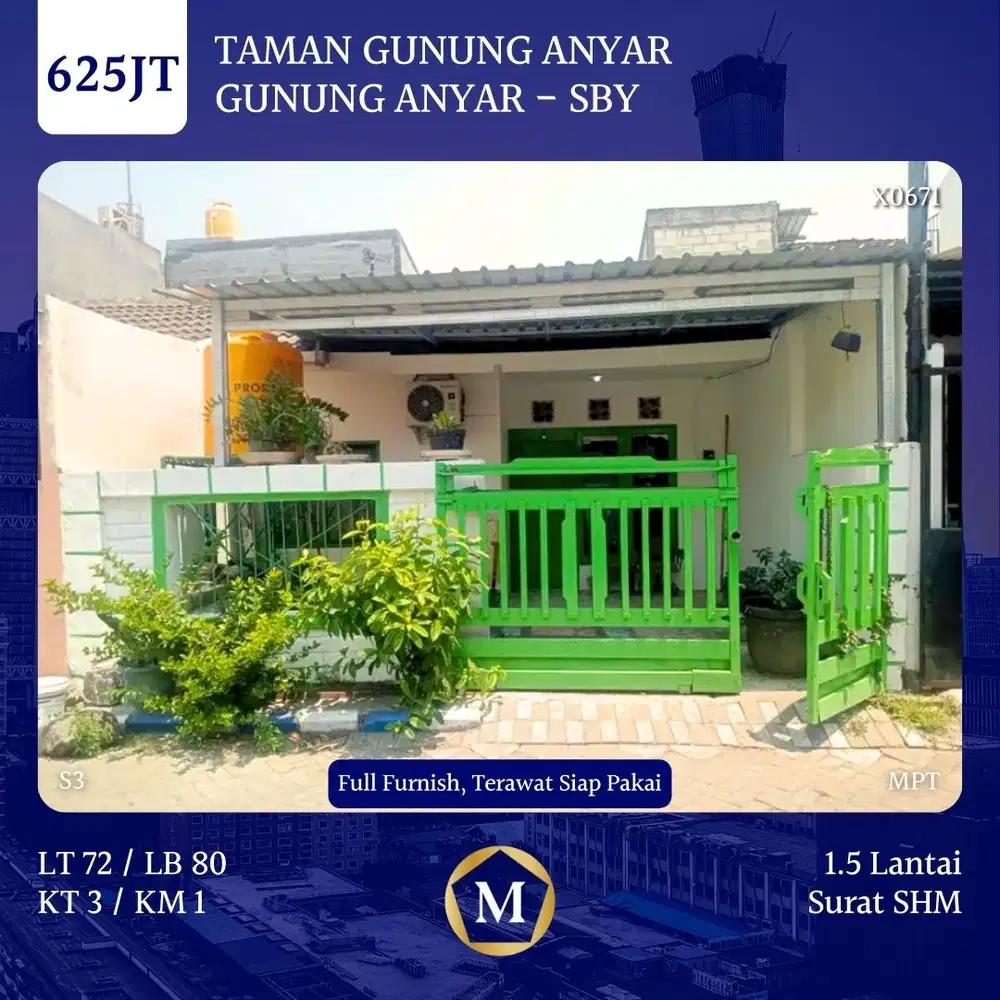 Rumah Murah Taman Gununganyar dkt Rungkut Medokan Purimas MERR Juanda