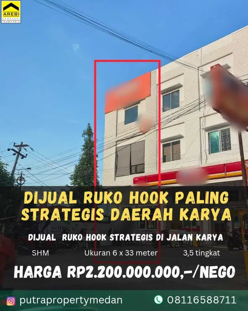 DIJUAL RUKO HOOK DI JALAN KARYA