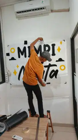 Wallsticker stiker tembok sticker dinding kantor toko cafe resto
