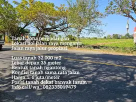 Rp. 1, 6 juta/m  termurah Tanah plot gudang menganti