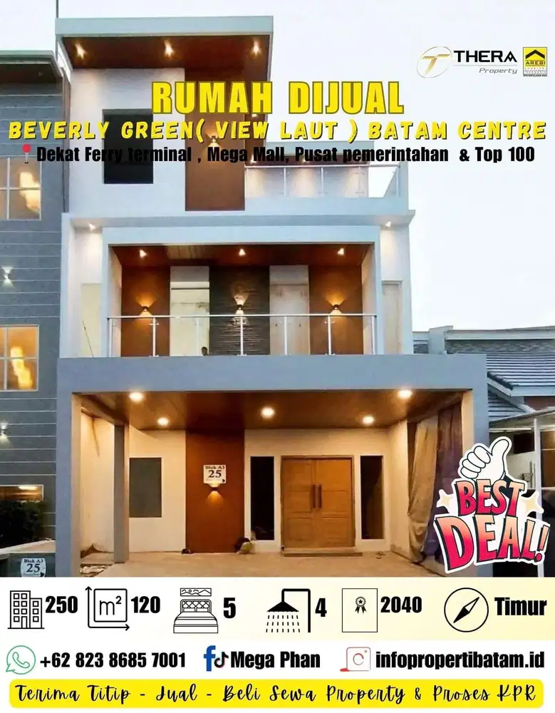 Dijual Rumah 3 lantai FULL Renovasi Cantik View Laut di Beverly Green
