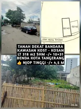 JUAL TANAH KAVLING SIAP BANGUN KOST KOSAN DEKAT BANDARA KOTA TANGERANG