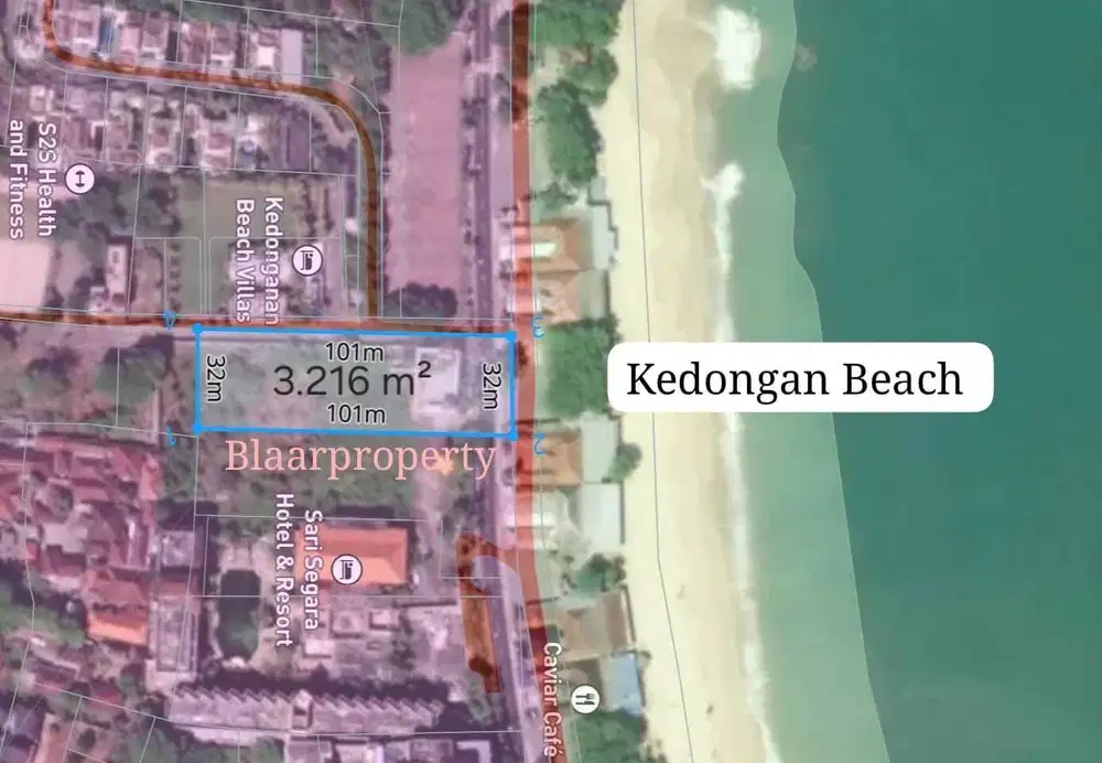 Tanah 32,16 are depan pantai kedonganan Badung Bali