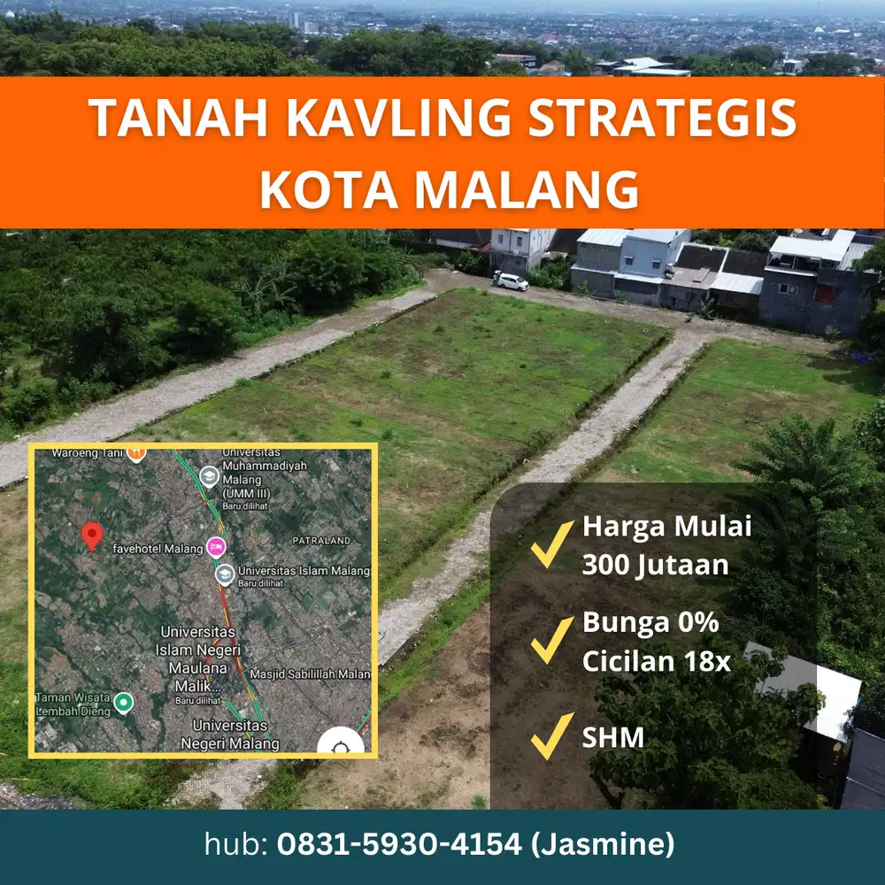 Tanah Kavling Murah + Strategis di Kota Malang