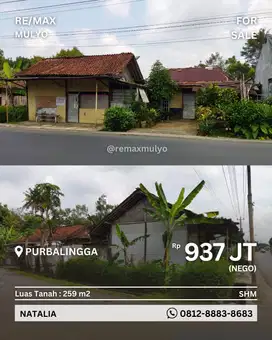 Dijual Tanah Seluas 259m2 Wilayah Purbalingga