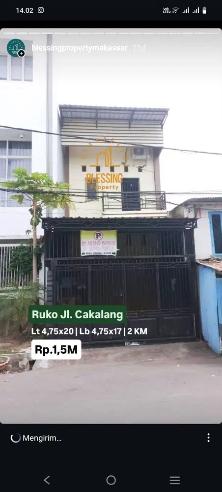 Jual ruko jalan cakalang daerah ekspedisi murah