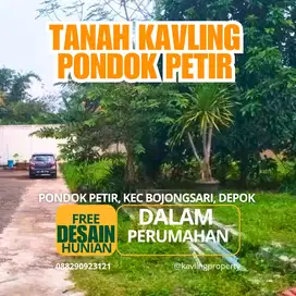 Tanah Kavling Pondok Petir, Bojongsari, Dalam Perumahan, Bebas Banjir