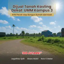 Tanah Kavling Cocok untuk Bangun Rumah Kost di Belakang UMM