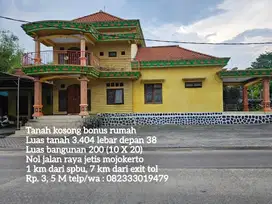 Tanah nol jalan raya jetis bonus rumah baru