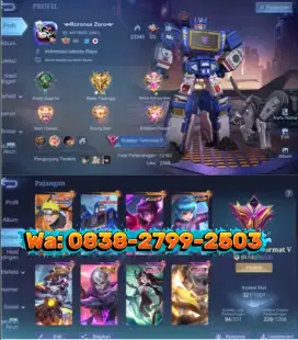jual akun mobile legend akun ml Sultan murah terbaru