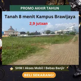 Tanah 8 menit Kampus Brawijaya Dijual Harga Promo