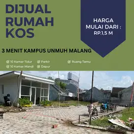 Rumah Kos Malang 5 Menit Kampus UMM Dijual Akses Mobil