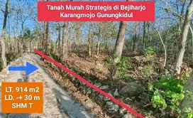 Dijual Tanah murah Dekat Kota di kawasan Wisata Bejiharjo Gunung Kidul