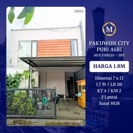 Rumah Pakuwon City Puri Asri Mulyorejo Surabaya Timur dkt Laguna Lebak