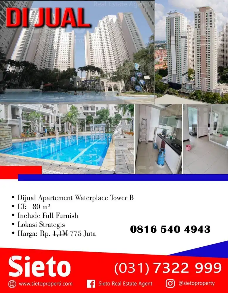 Dijual Apartement Waterplace Tower B