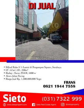 DiJual Ruko 3 ½ Lantai di Pengampon Square, Surabaya