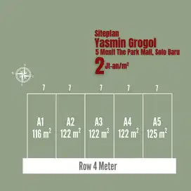 5 Menit The Park Mall Solo Baru, SHM, Ro. 2Jtan/m2