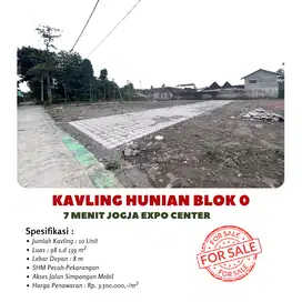 Kavling Blok O Dekat Jogja Expo Center : SHM, 112 m2, Rp. 3Jtan/m2