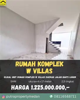DIJUAL UNIT RUMAH DI KOMPLEK W VILLAS