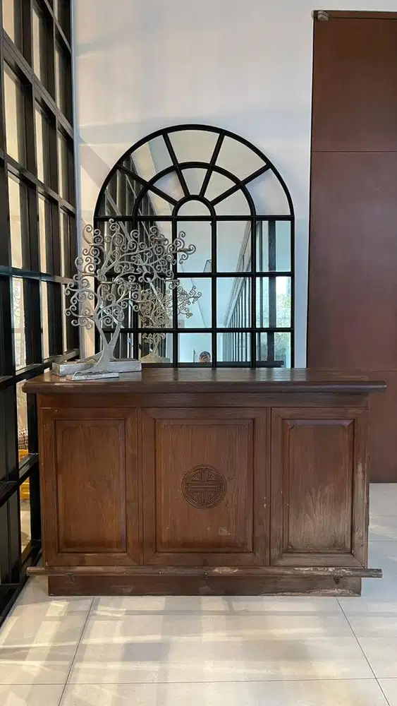 Meja bar kayu wooden teak wood coklat