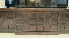 TV Cabinet bufet meja TV wooden coklat tua
