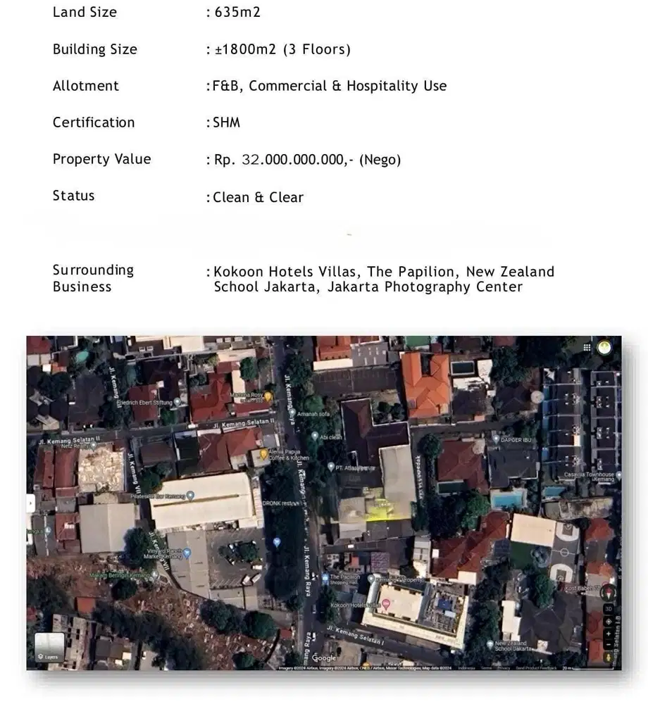 Dijual Gedung 3 Lantai Mampang Prapatan SHM Lokasi Strategis