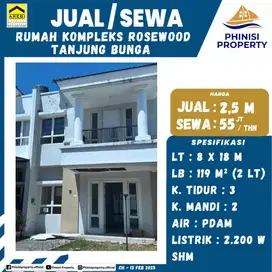 DIJUAL Rumah Kompleks Rosewood Tanjung Bunga