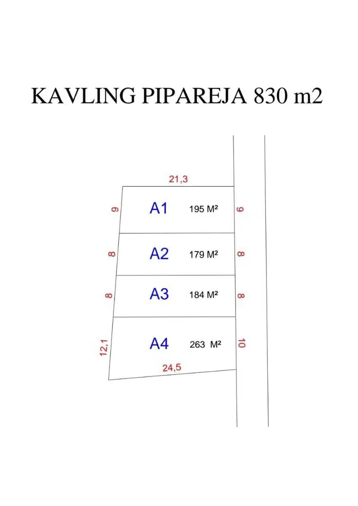 Tanah dijual Depan Kantor Kelurahan Pipareja Kemuning: SHM