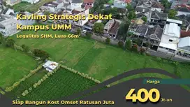 Kavling Poros Jalan Selangkah ke Kampus UMM Tlogomas Malang Cocok Bang