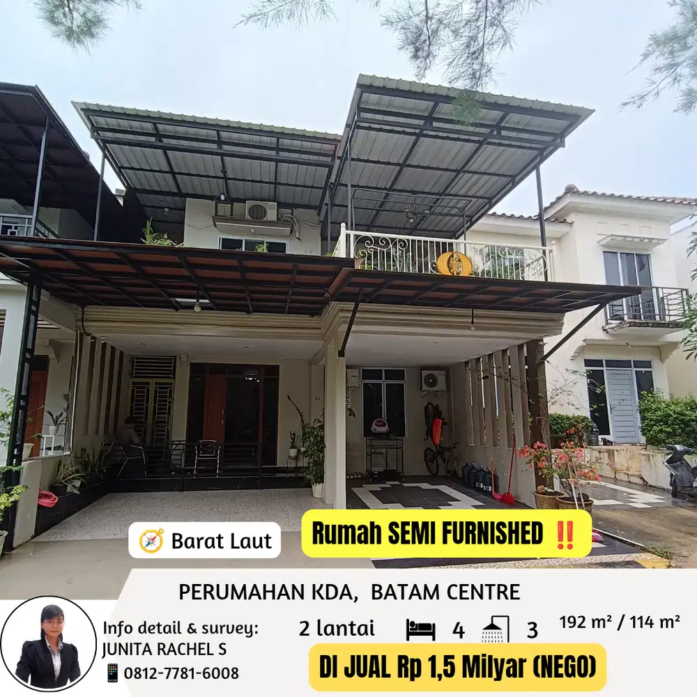 DIJUAL Rumah Furnished KDA Batam Centre