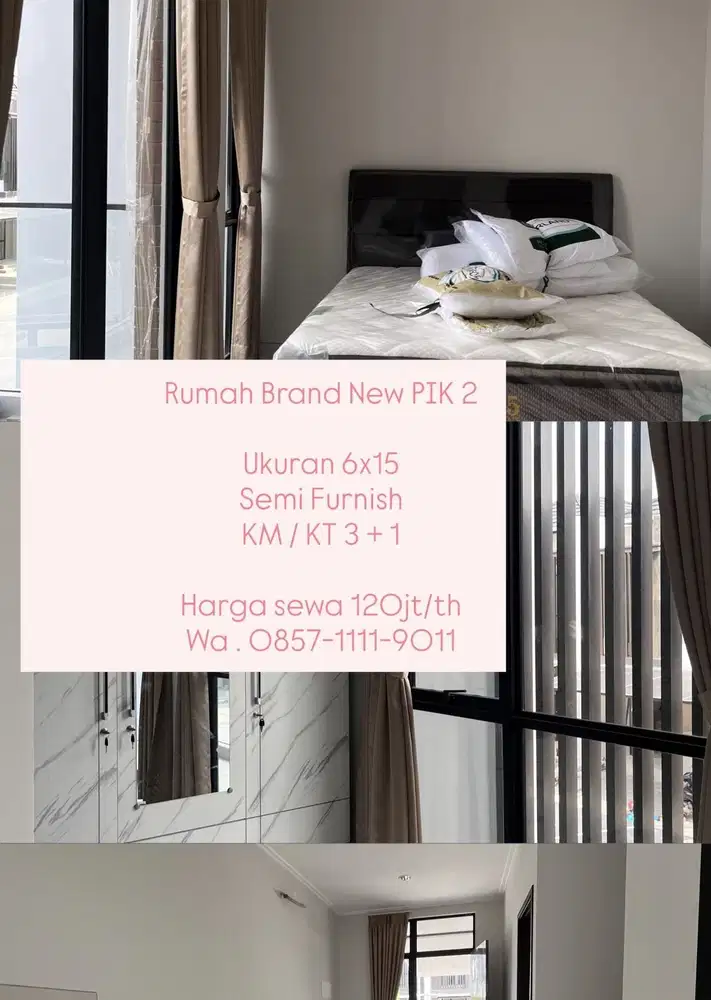 Disewakan Rumah PIK2 6x15 Furnish Baru