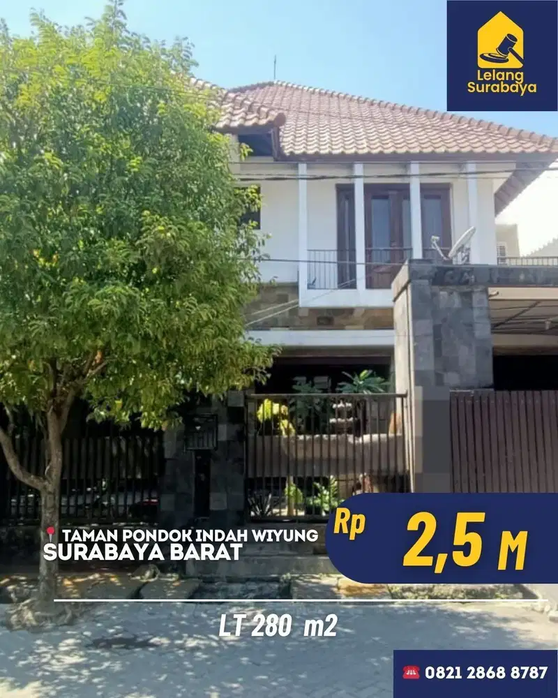 lelang  Rumah Surabaya  Taman Pondok Indah, Wiyung