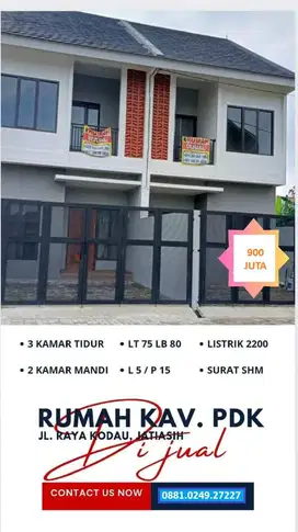 Rumah dijual di Jatiasih  Kodau Jatiwarna Pondok gede Kota Bekasi