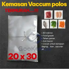 Kemasan vacuum bag ukuran 20x30 tebal 80mikron