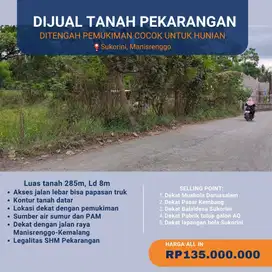 TANAH PEKARANGAN MURAH SHM SUKORINI, MANISRENGGO