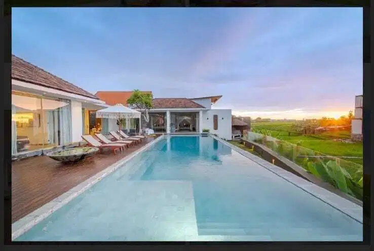 Dijual villa luxury view sawah canggu
