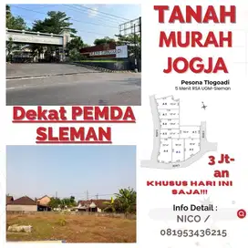 Tanah strategis dijual murah ,akses mobil dekat Pemda sleman , SHM P