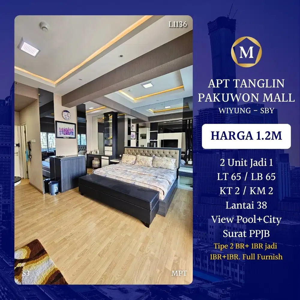 Apartment Tanglin Pakuwon Mall Wiyung Surabaya Barat dkt Bukit Darmo