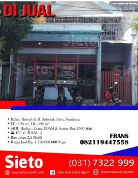 DiJual Rumah di Jl. Sidodadi Baru, Surabaya