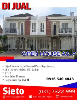 Dijual Cepat! Rumah Raya Diamond Park (Raya Juanda)