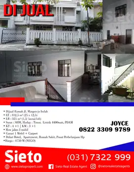 PROMO! DIJUAL RUMAH LOKASI STRATEGIS DI JL MARGOREJO INDAH