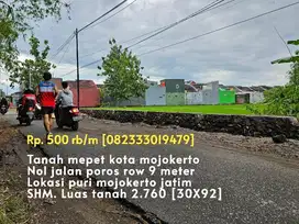 Tanah nol jalan mepet kota mojokerto